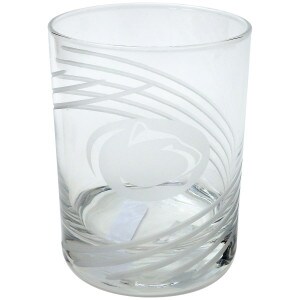 rocks glass with Penn State Athletic Logo & swirls image